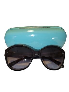 Kate Spade Kiersten/S Black Cat-Eye Sunglasses With Case & Microfiber Cloth